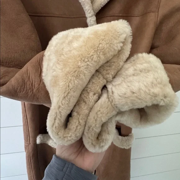 Shearling Reversible Coat with Detachable hood Size 10 Vintage - Picture 7 of 17